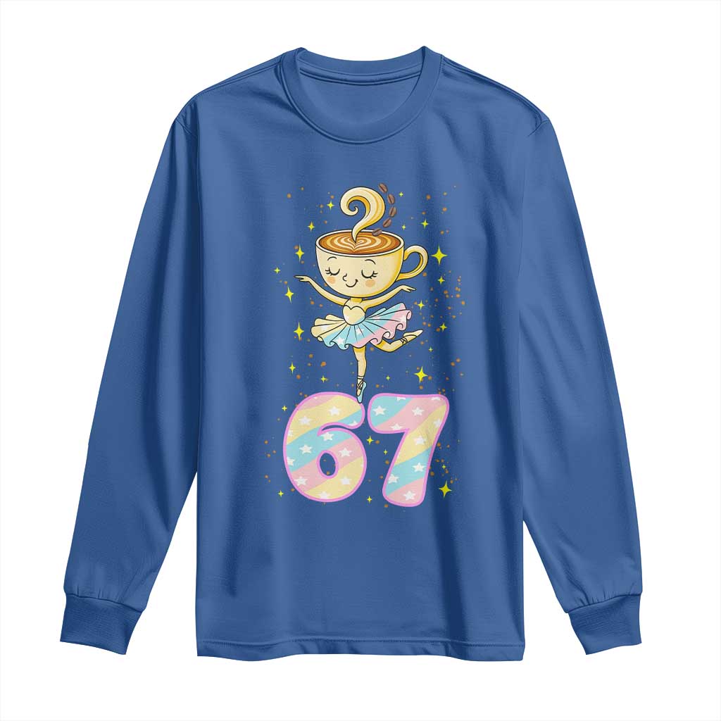 Funny Ballerina Cappuccina Ballet Six Seven Long Sleeve Shirt Brainrot Meme Pastel Gift - Wonder Print Shop