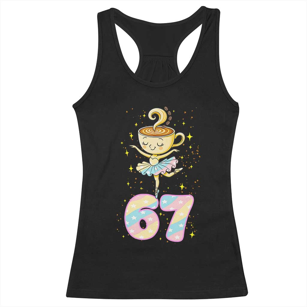 Funny Ballerina Cappuccina Ballet Six Seven Racerback Tank Top Brainrot Meme Pastel Gift - Wonder Print Shop