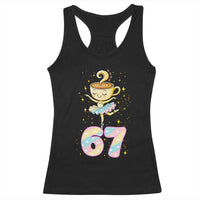 Funny Ballerina Cappuccina Ballet Six Seven Racerback Tank Top Brainrot Meme Pastel Gift - Wonder Print Shop