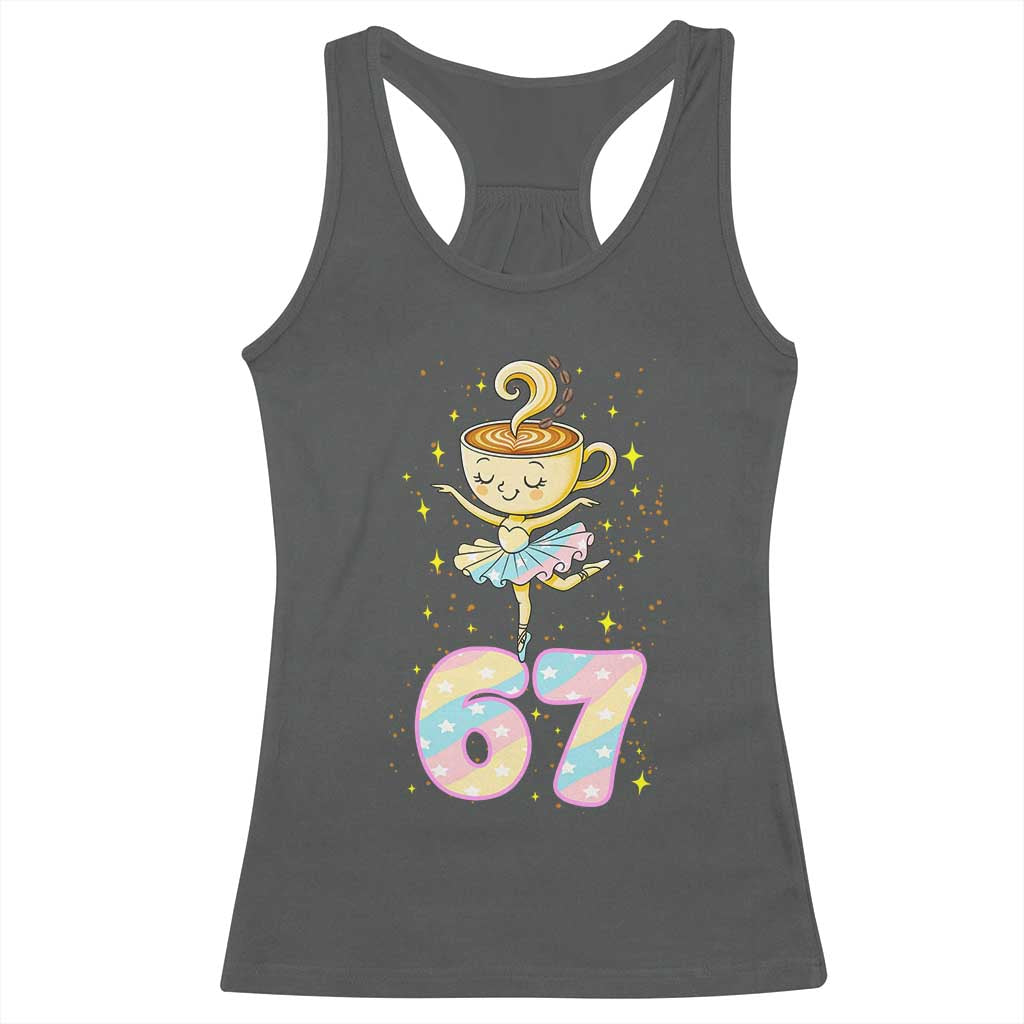 Funny Ballerina Cappuccina Ballet Six Seven Racerback Tank Top Brainrot Meme Pastel Gift - Wonder Print Shop
