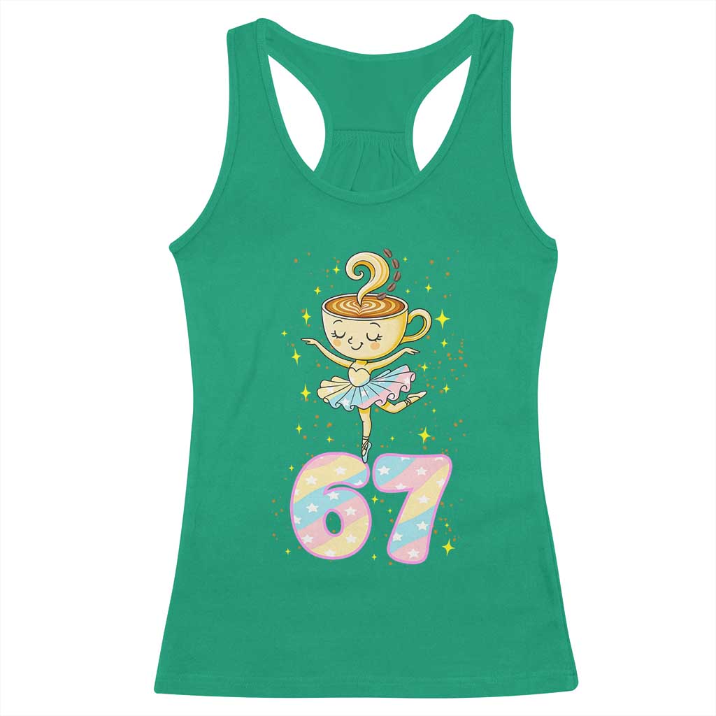 Funny Ballerina Cappuccina Ballet Six Seven Racerback Tank Top Brainrot Meme Pastel Gift - Wonder Print Shop