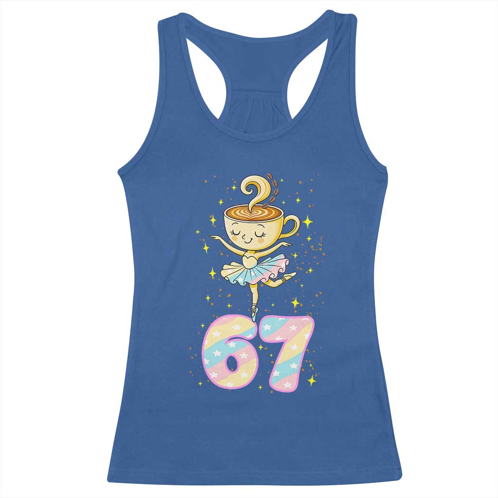 Funny Ballerina Cappuccina Ballet Six Seven Racerback Tank Top Brainrot Meme Pastel Gift - Wonder Print Shop