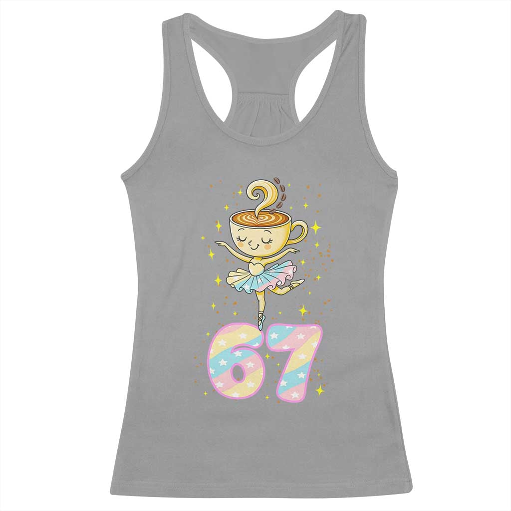 Funny Ballerina Cappuccina Ballet Six Seven Racerback Tank Top Brainrot Meme Pastel Gift - Wonder Print Shop