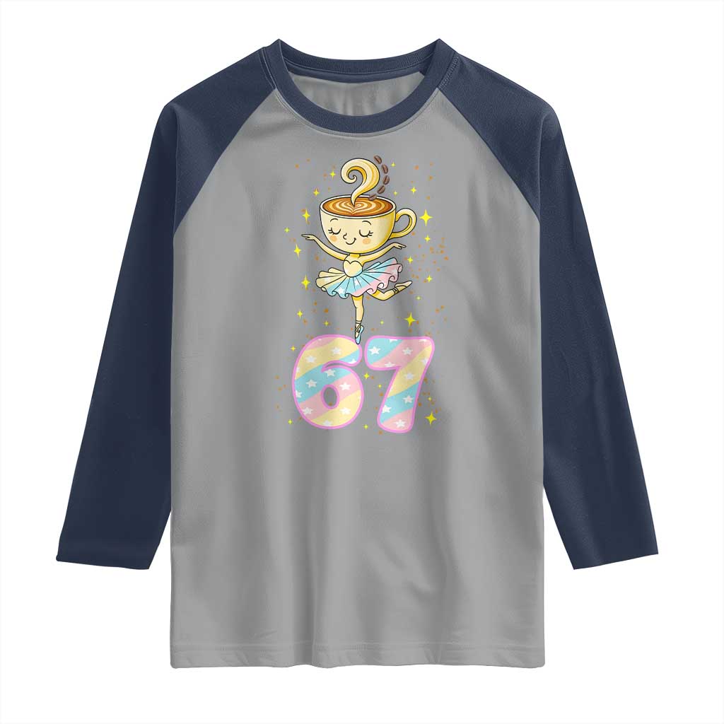 Funny Ballerina Cappuccina Ballet Six Seven Raglan Shirt Brainrot Meme Pastel Gift - Wonder Print Shop