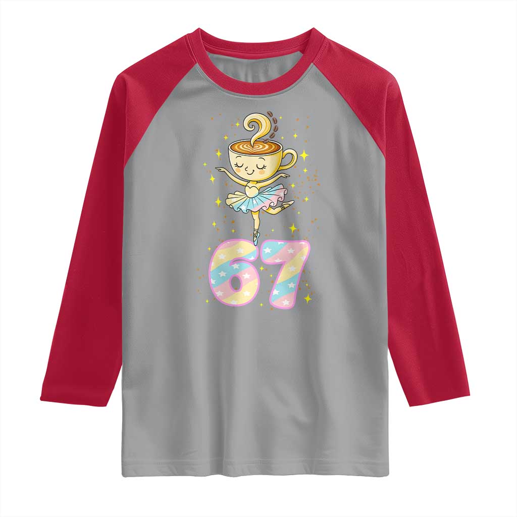 Funny Ballerina Cappuccina Ballet Six Seven Raglan Shirt Brainrot Meme Pastel Gift - Wonder Print Shop