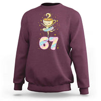 Funny Ballerina Cappuccina Ballet Six Seven Sweatshirt Brainrot Meme Pastel Gift - Wonder Print Shop