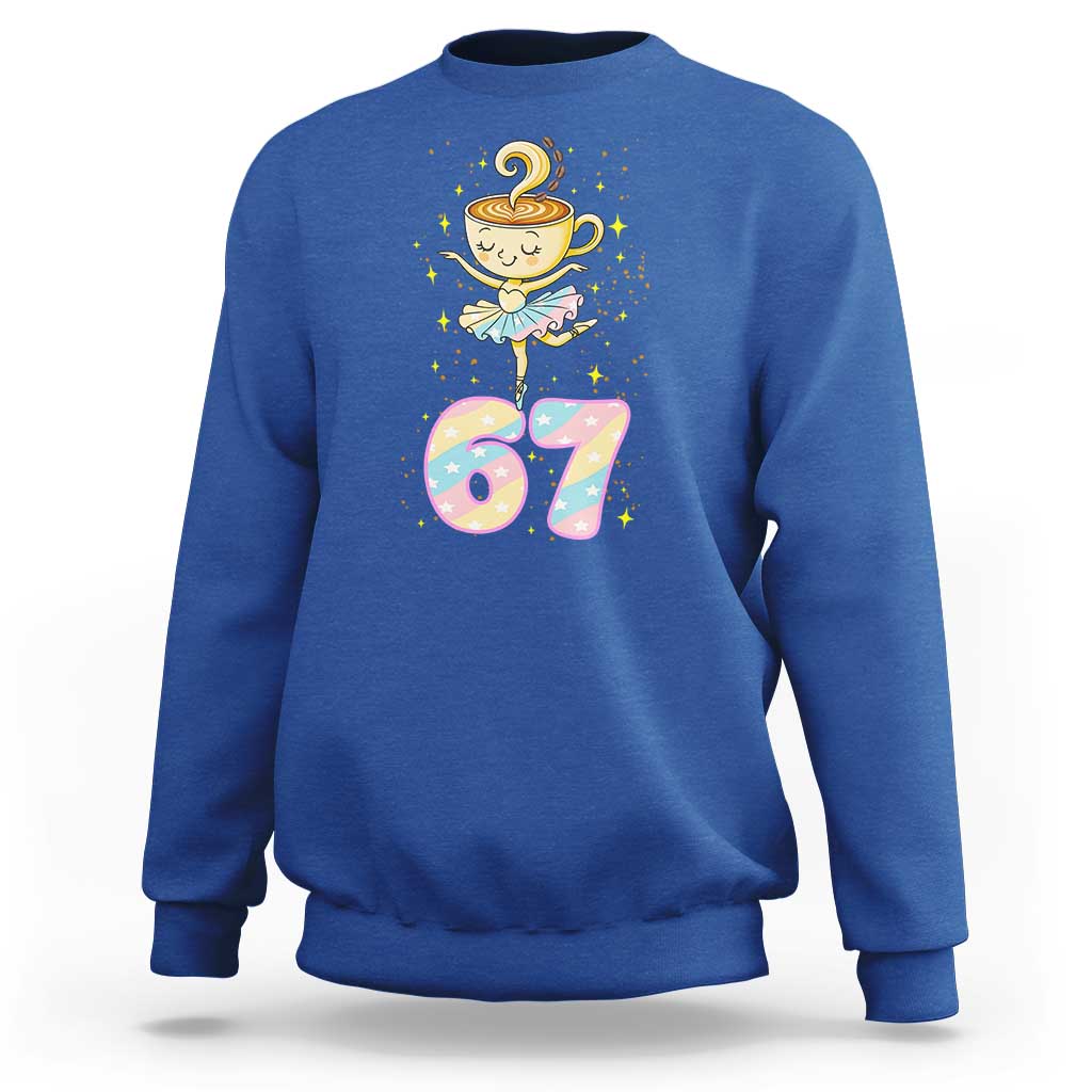 Funny Ballerina Cappuccina Ballet Six Seven Sweatshirt Brainrot Meme Pastel Gift - Wonder Print Shop