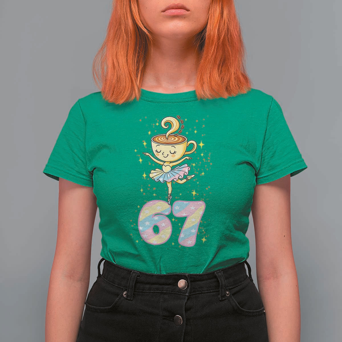Funny Ballerina Cappuccina Ballet Six Seven T Shirt For Women Brainrot Meme Pastel Gift - Wonder Print Shop