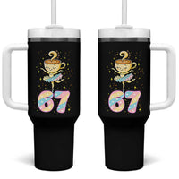 Funny Ballerina Cappuccina Ballet Six Seven Tumbler With Handle Brainrot Meme Pastel Gift - Wonder Print Shop