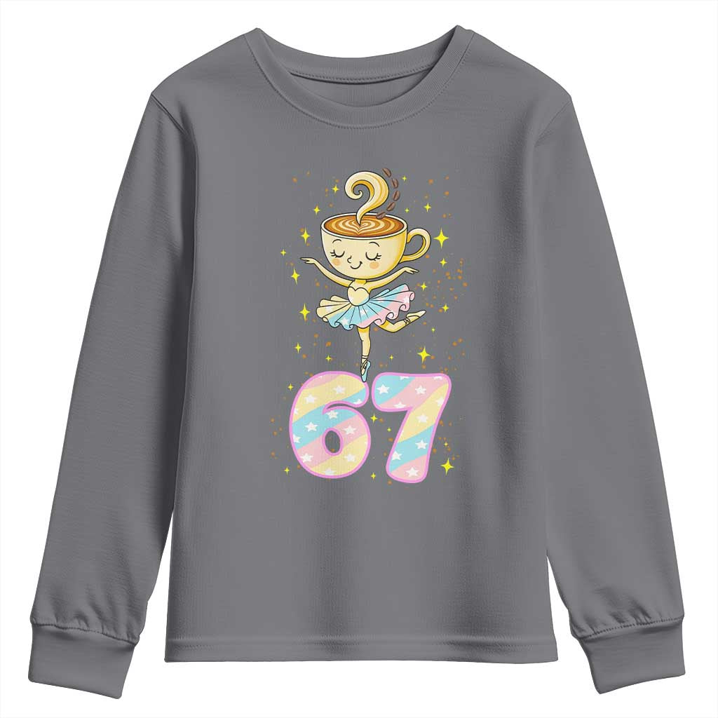Funny Ballerina Cappuccina Ballet Six Seven Youth Sweatshirt Brainrot Meme Pastel Gift - Wonder Print Shop