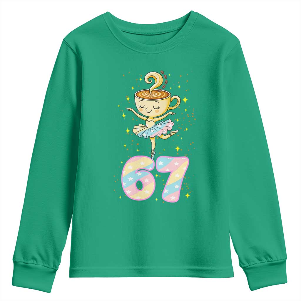 Funny Ballerina Cappuccina Ballet Six Seven Youth Sweatshirt Brainrot Meme Pastel Gift - Wonder Print Shop