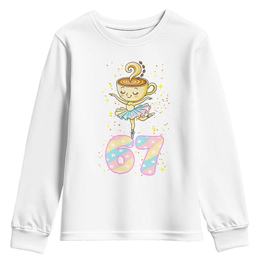 Funny Ballerina Cappuccina Ballet Six Seven Youth Sweatshirt Brainrot Meme Pastel Gift - Wonder Print Shop