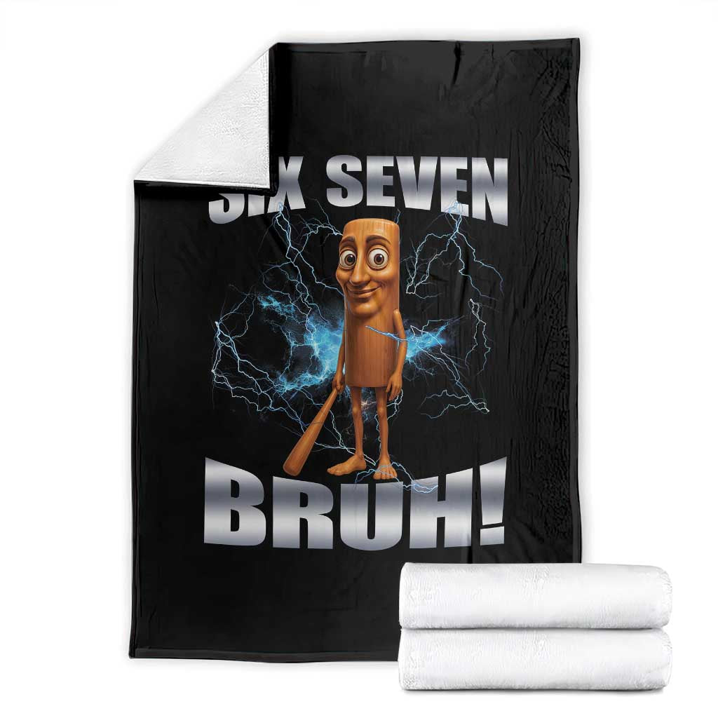 Tung Tung Sahur Six Seven Meme Throw Blanket Funny 67 Gen Alpha Gift - Wonder Print Shop