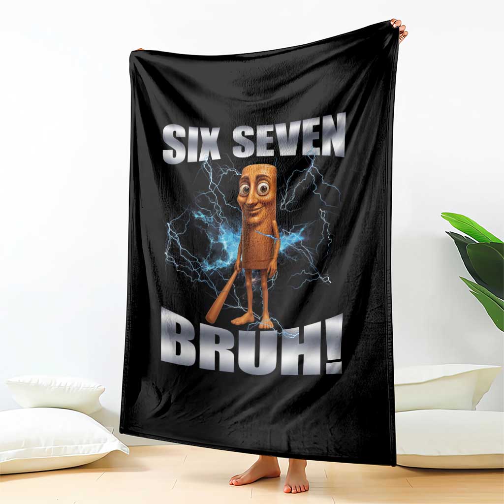 Tung Tung Sahur Six Seven Meme Throw Blanket Funny 67 Gen Alpha Gift - Wonder Print Shop