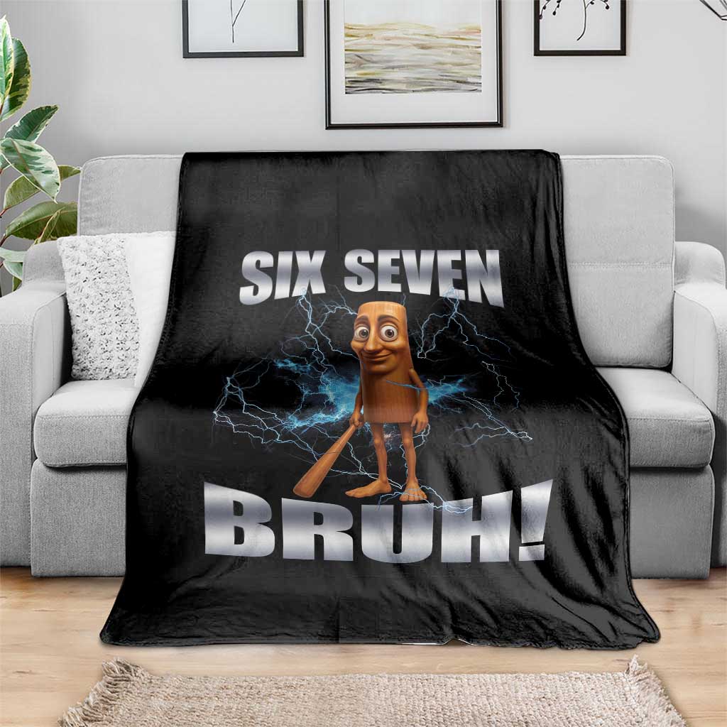 Tung Tung Sahur Six Seven Meme Throw Blanket Funny 67 Gen Alpha Gift - Wonder Print Shop