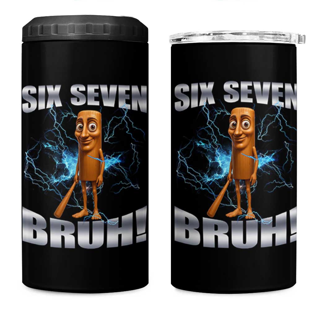 Tung Tung Sahur Six Seven Meme 4 in 1 Can Cooler Tumbler Funny 67 Gen Alpha Gift - Wonder Print Shop