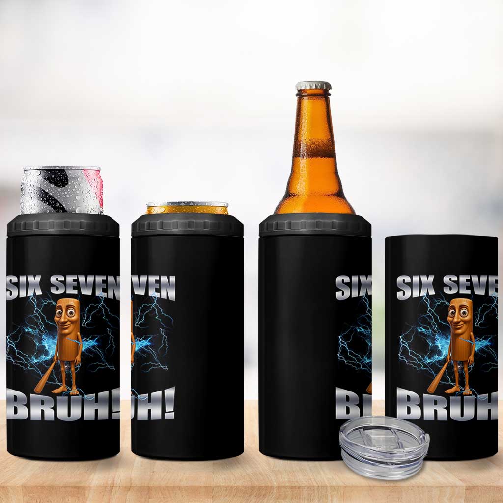 Tung Tung Sahur Six Seven Meme 4 in 1 Can Cooler Tumbler Funny 67 Gen Alpha Gift - Wonder Print Shop