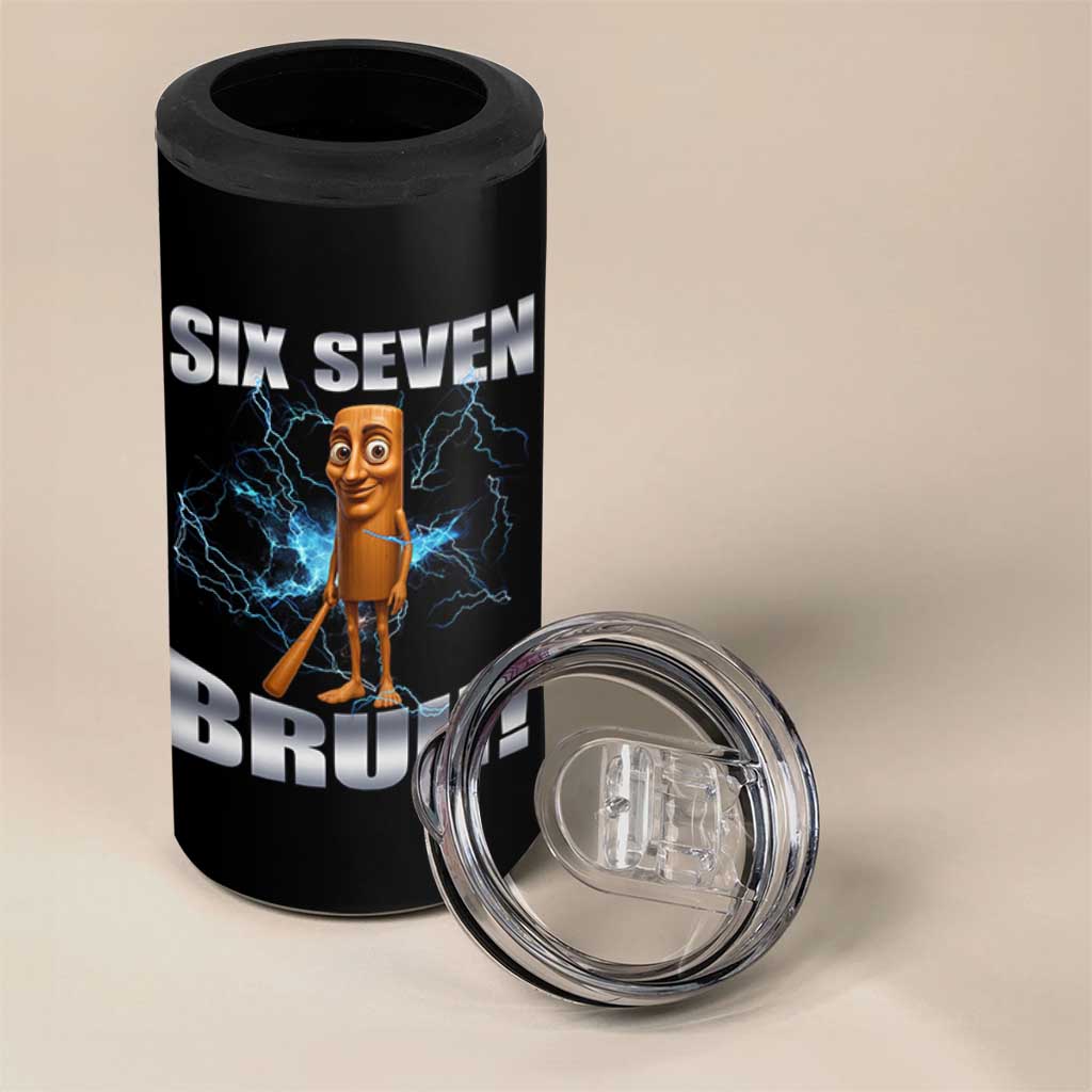 Tung Tung Sahur Six Seven Meme 4 in 1 Can Cooler Tumbler Funny 67 Gen Alpha Gift - Wonder Print Shop