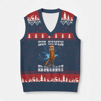 Tung Tung Sahur Six Seven Meme V-Neck Knit Sweater Vest Funny 67 Gen Alpha Gift - Wonder Print Shop