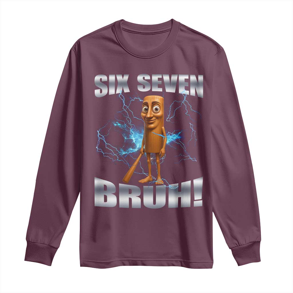Tung Tung Sahur Six Seven Meme Long Sleeve Shirt Funny 67 Gen Alpha Gift - Wonder Print Shop