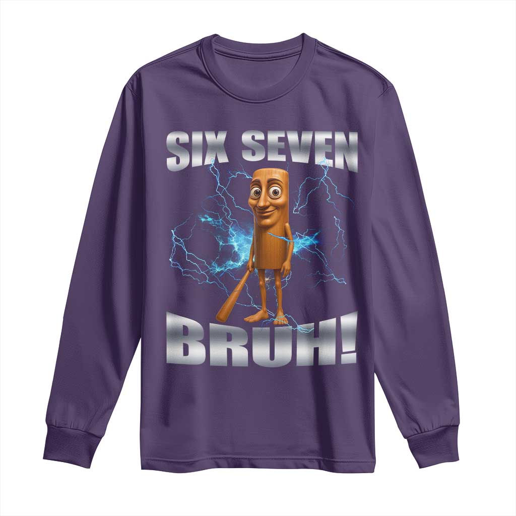 Tung Tung Sahur Six Seven Meme Long Sleeve Shirt Funny 67 Gen Alpha Gift - Wonder Print Shop