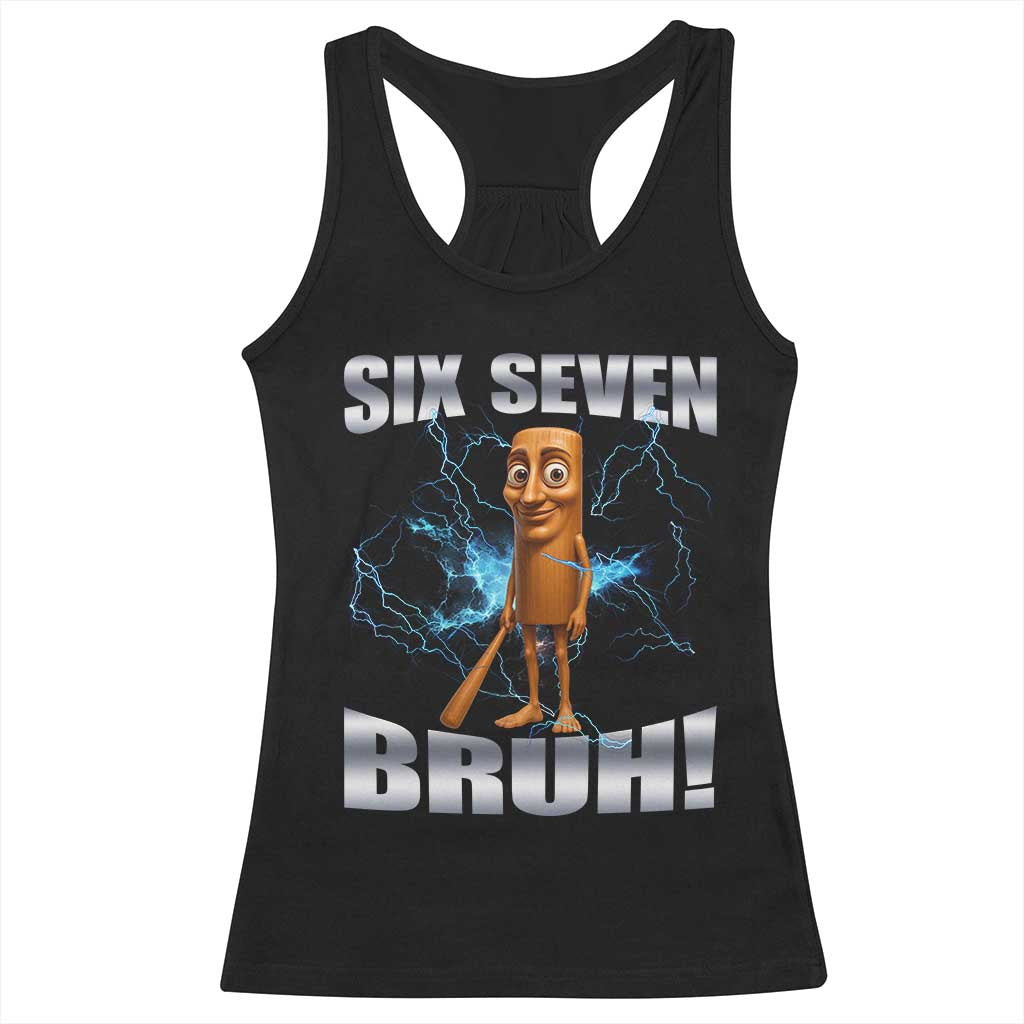 Tung Tung Sahur Six Seven Meme Racerback Tank Top Funny 67 Gen Alpha Gift - Wonder Print Shop