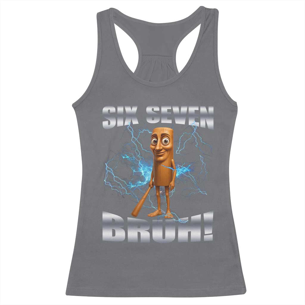 Tung Tung Sahur Six Seven Meme Racerback Tank Top Funny 67 Gen Alpha Gift - Wonder Print Shop