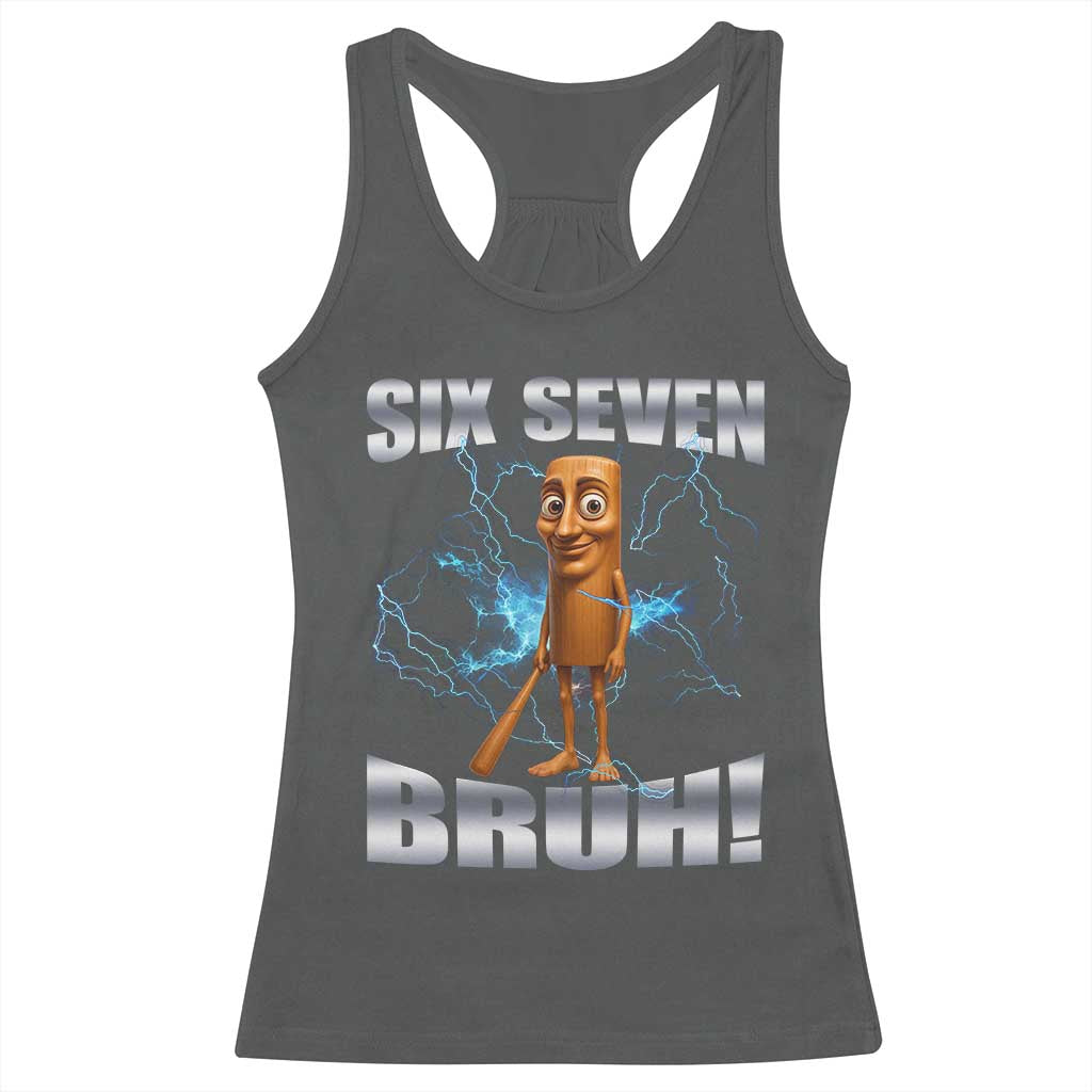 Tung Tung Sahur Six Seven Meme Racerback Tank Top Funny 67 Gen Alpha Gift - Wonder Print Shop