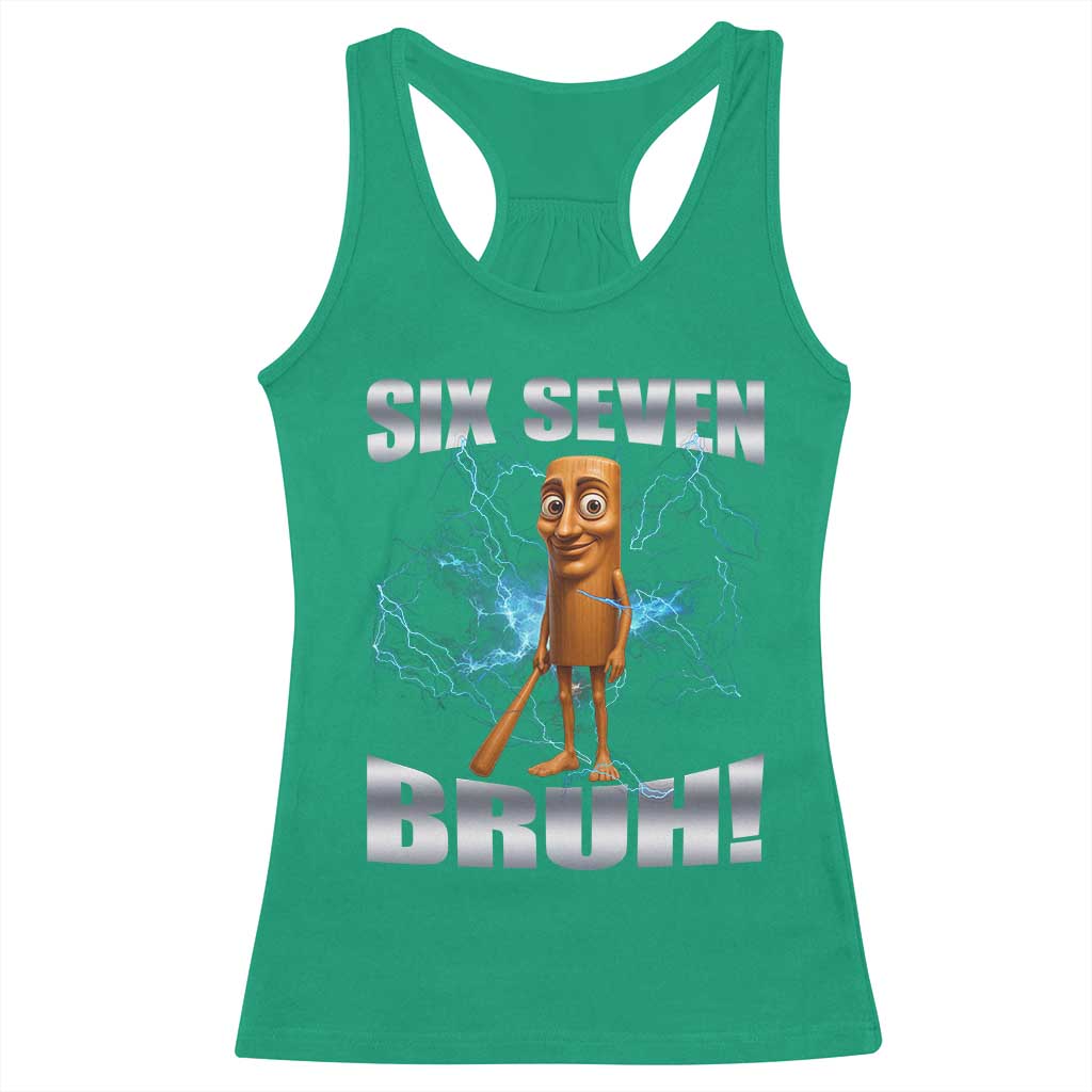 Tung Tung Sahur Six Seven Meme Racerback Tank Top Funny 67 Gen Alpha Gift - Wonder Print Shop