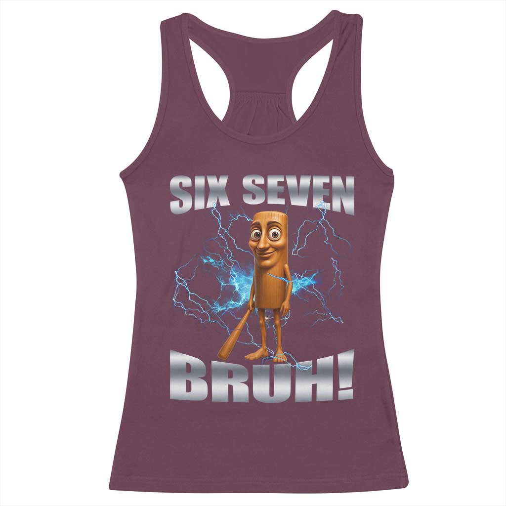 Tung Tung Sahur Six Seven Meme Racerback Tank Top Funny 67 Gen Alpha Gift - Wonder Print Shop