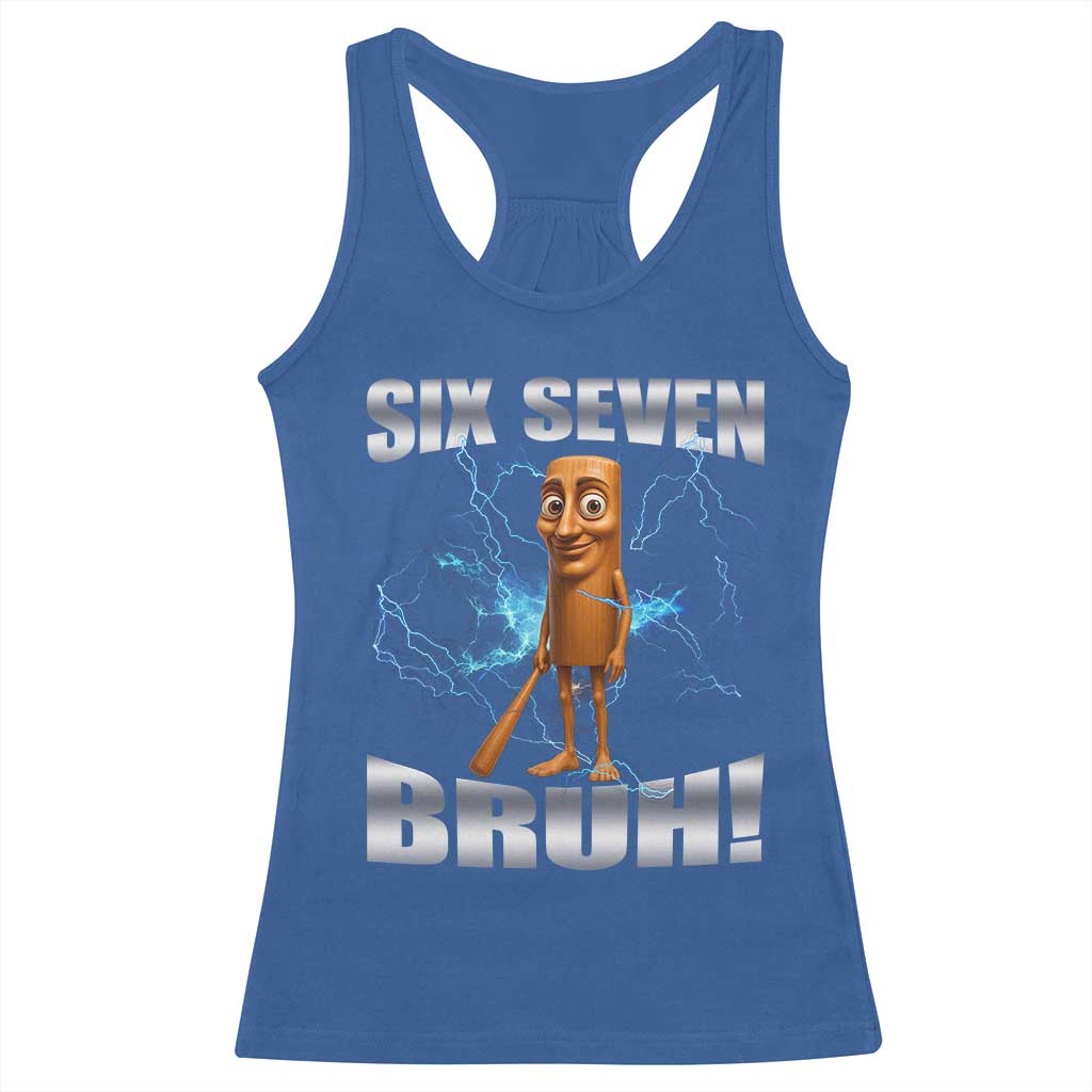 Tung Tung Sahur Six Seven Meme Racerback Tank Top Funny 67 Gen Alpha Gift - Wonder Print Shop