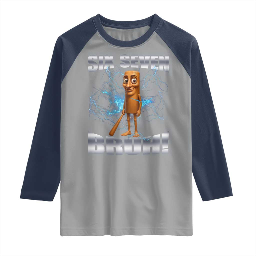 Tung Tung Sahur Six Seven Meme Raglan Shirt Funny 67 Gen Alpha Gift - Wonder Print Shop