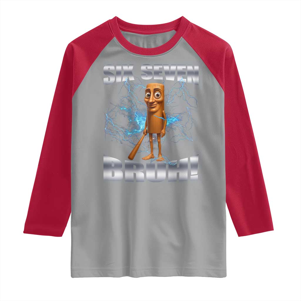 Tung Tung Sahur Six Seven Meme Raglan Shirt Funny 67 Gen Alpha Gift - Wonder Print Shop