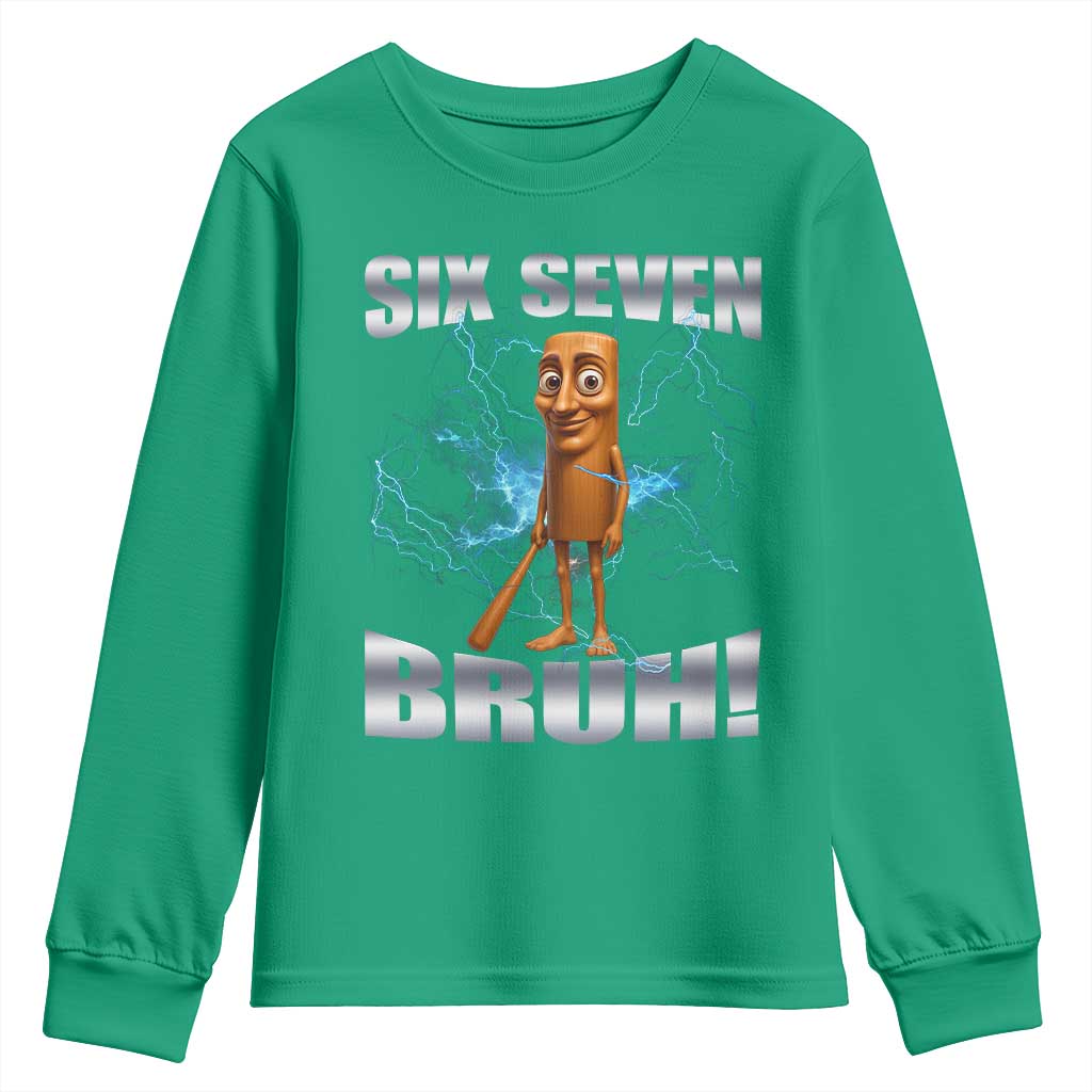 Tung Tung Sahur Six Seven Meme Youth Sweatshirt Funny 67 Gen Alpha Gift - Wonder Print Shop