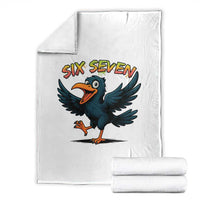 Funny Raven Six Seven Meme Trending Gift Throw Blanket - Wonder Print Shop