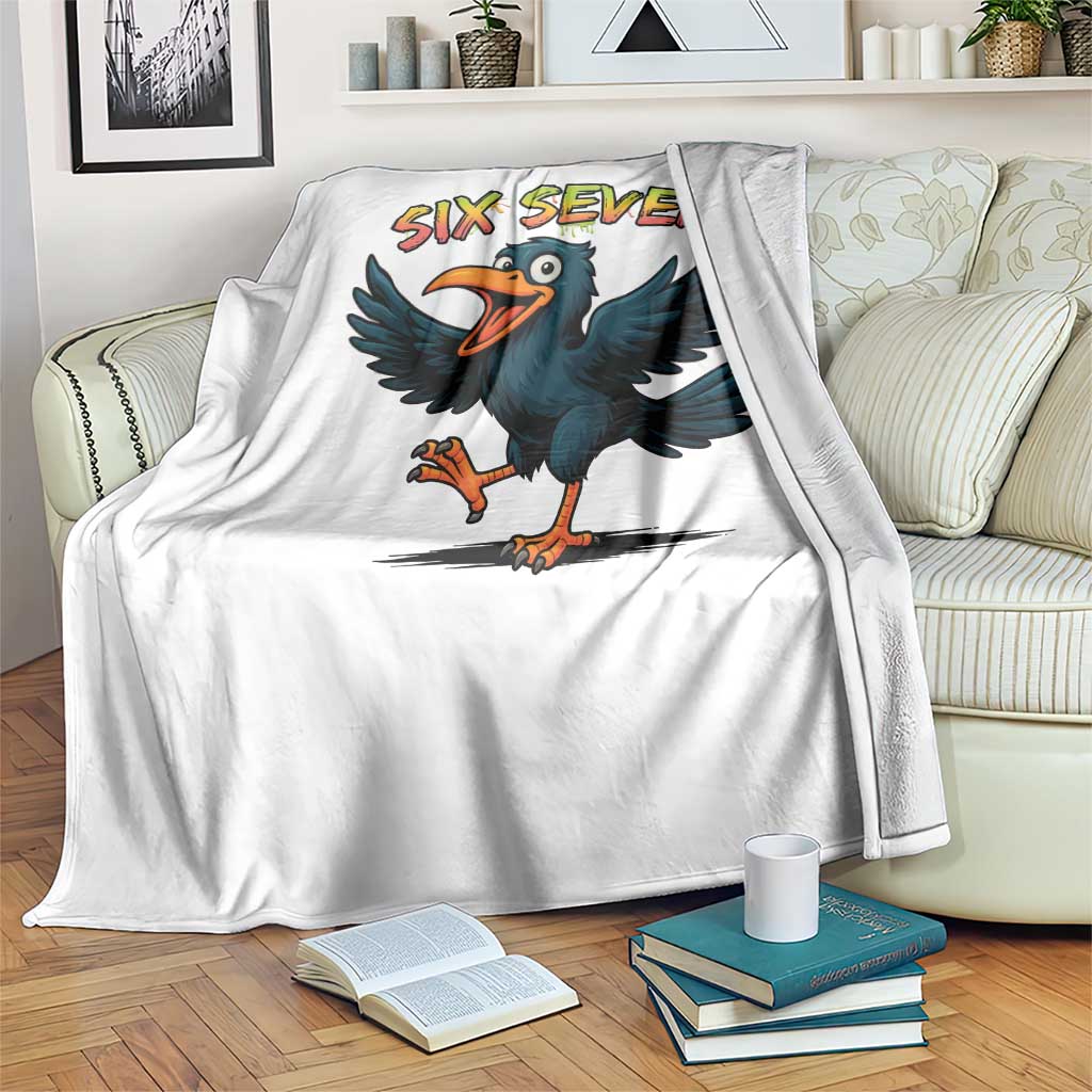Funny Raven Six Seven Meme Trending Gift Throw Blanket - Wonder Print Shop