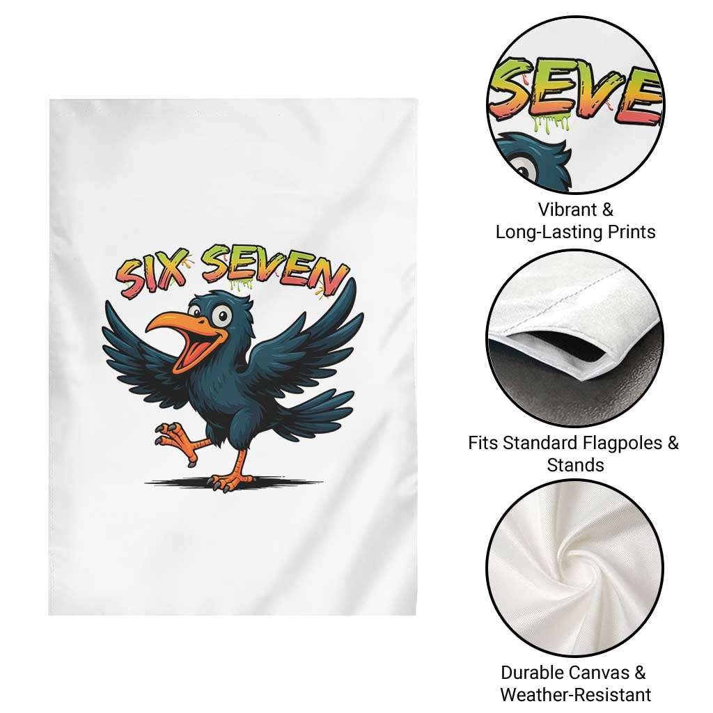Funny Raven Six Seven Meme Trending Gift Garden Flag - Wonder Print Shop