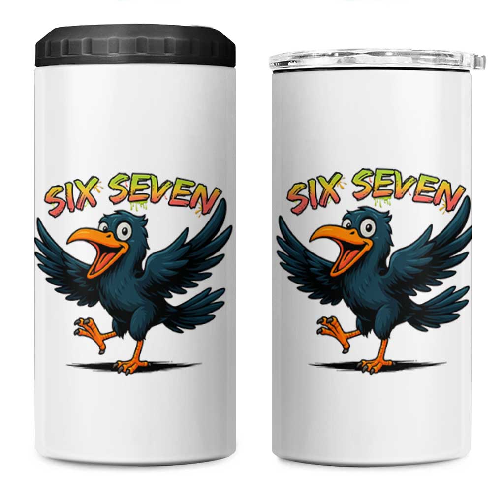 Funny Raven Six Seven Meme Trending Gift 4 in 1 Can Cooler Tumbler - Wonder Print Shop