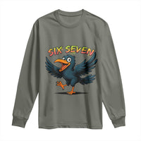 Funny Raven Six Seven Meme Trending Gift Long Sleeve Shirt - Wonder Print Shop