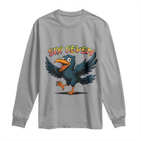 Funny Raven Six Seven Meme Trending Gift Long Sleeve Shirt - Wonder Print Shop