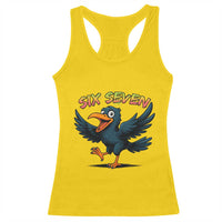 Funny Raven Six Seven Meme Trending Gift Racerback Tank Top - Wonder Print Shop