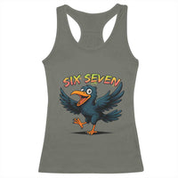 Funny Raven Six Seven Meme Trending Gift Racerback Tank Top - Wonder Print Shop