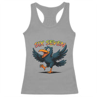 Funny Raven Six Seven Meme Trending Gift Racerback Tank Top - Wonder Print Shop