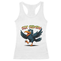 Funny Raven Six Seven Meme Trending Gift Racerback Tank Top - Wonder Print Shop