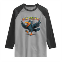 Funny Raven Six Seven Meme Trending Gift Raglan Shirt - Wonder Print Shop
