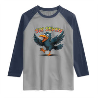 Funny Raven Six Seven Meme Trending Gift Raglan Shirt - Wonder Print Shop