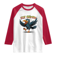 Funny Raven Six Seven Meme Trending Gift Raglan Shirt - Wonder Print Shop