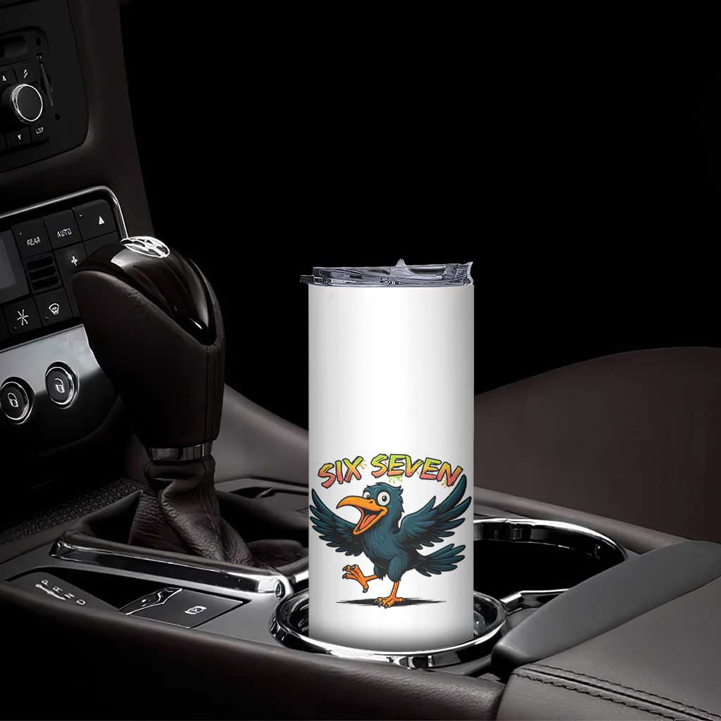 Funny Raven Six Seven Meme Trending Gift Skinny Tumbler - Wonder Print Shop