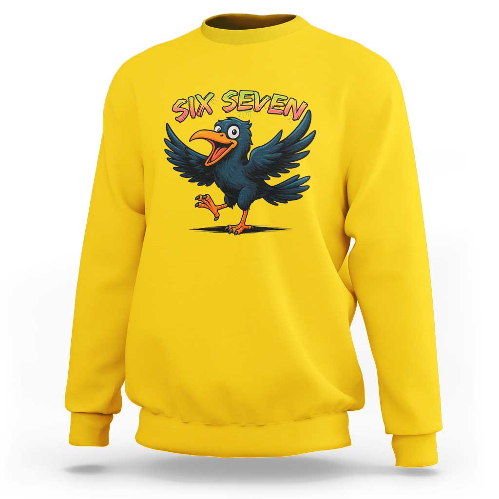 Funny Raven Six Seven Meme Trending Gift Sweatshirt - Wonder Print Shop