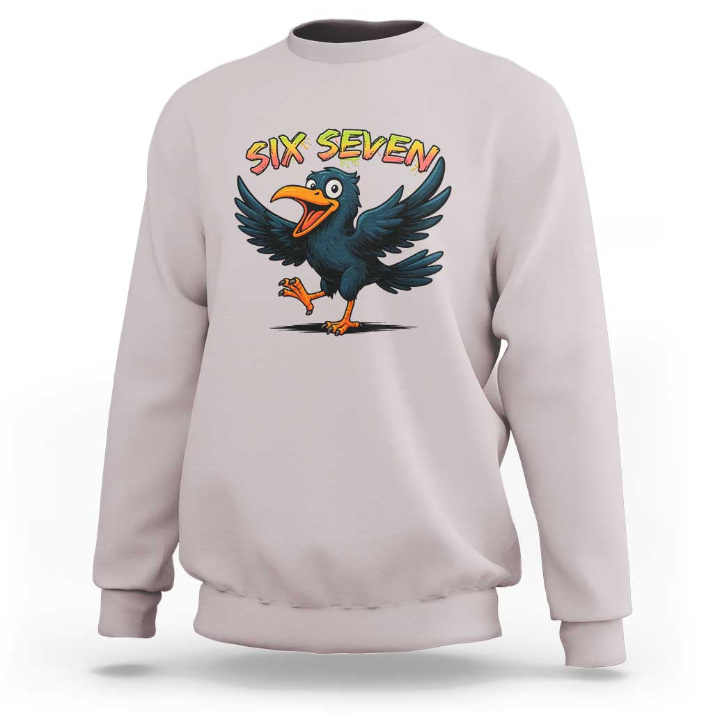 Funny Raven Six Seven Meme Trending Gift Sweatshirt - Wonder Print Shop